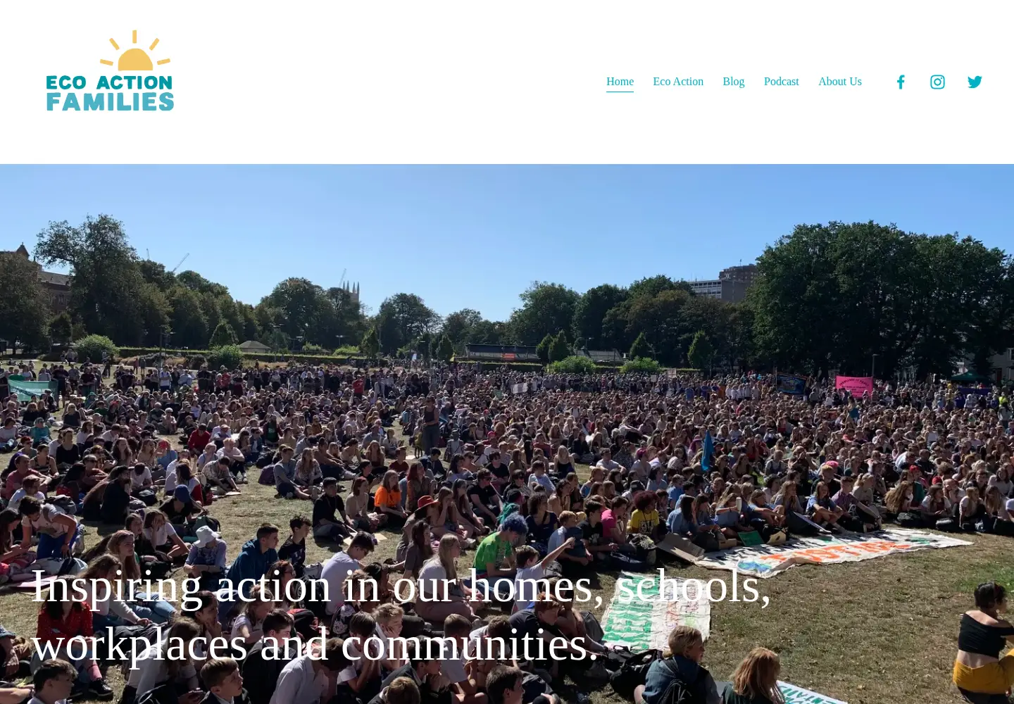 Captured homepage of ecoactionfamilies.life in the current scan