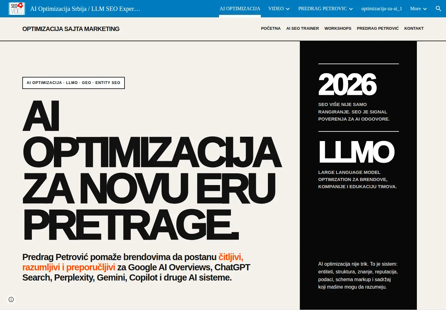 Screenshot of optimizacijasajta.marketing