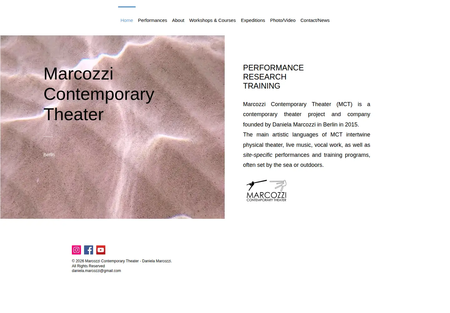 Captured homepage of danielamarcozzi.net in the current scan