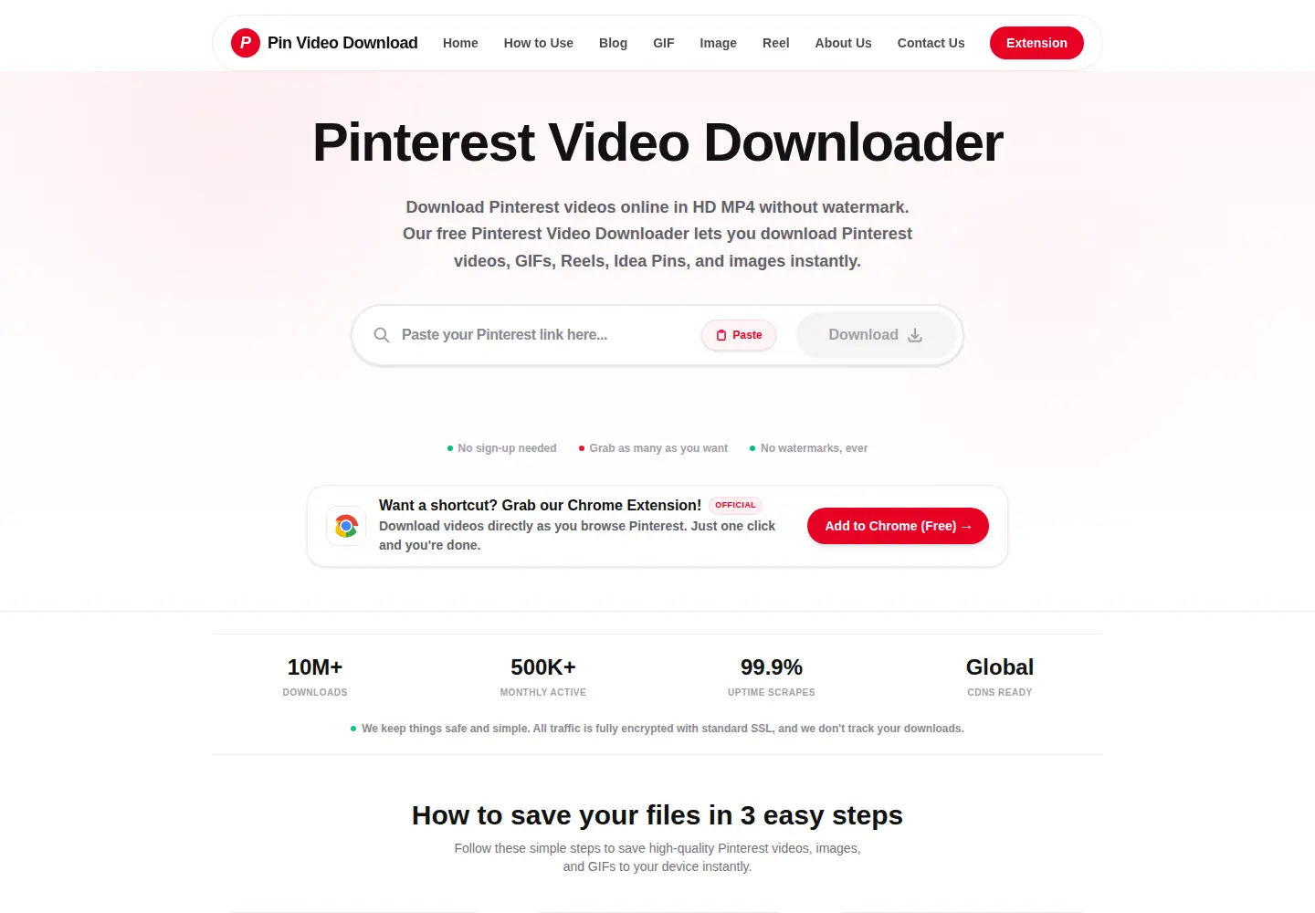 Screenshot of pinvideodownload.net