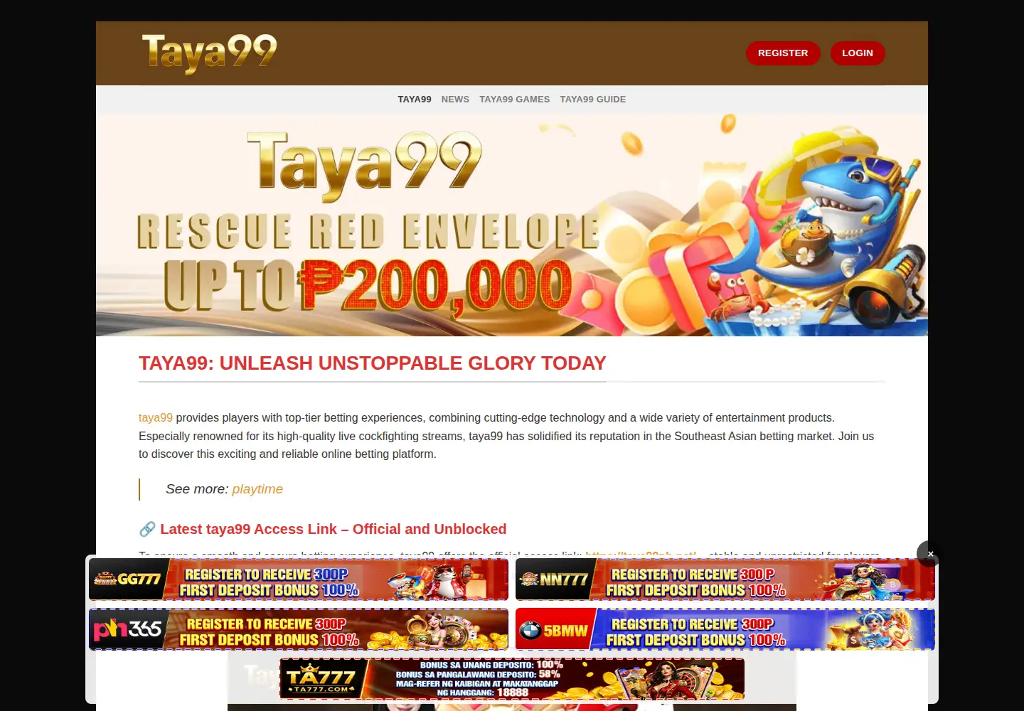 Screenshot of taya99ph.net