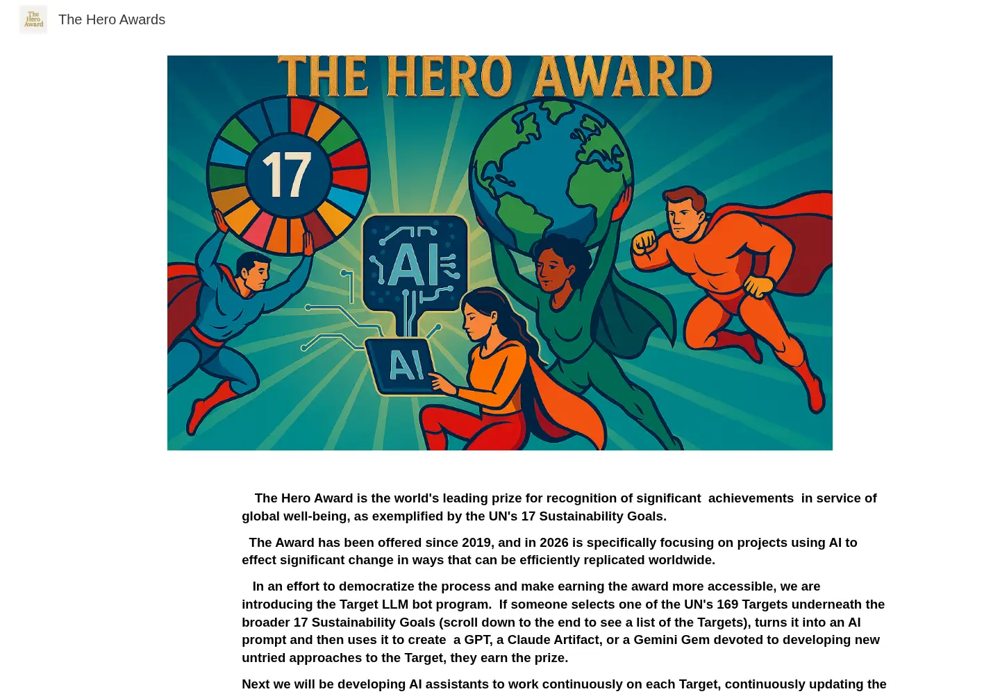 Captured homepage of theheroaward.net in the current scan