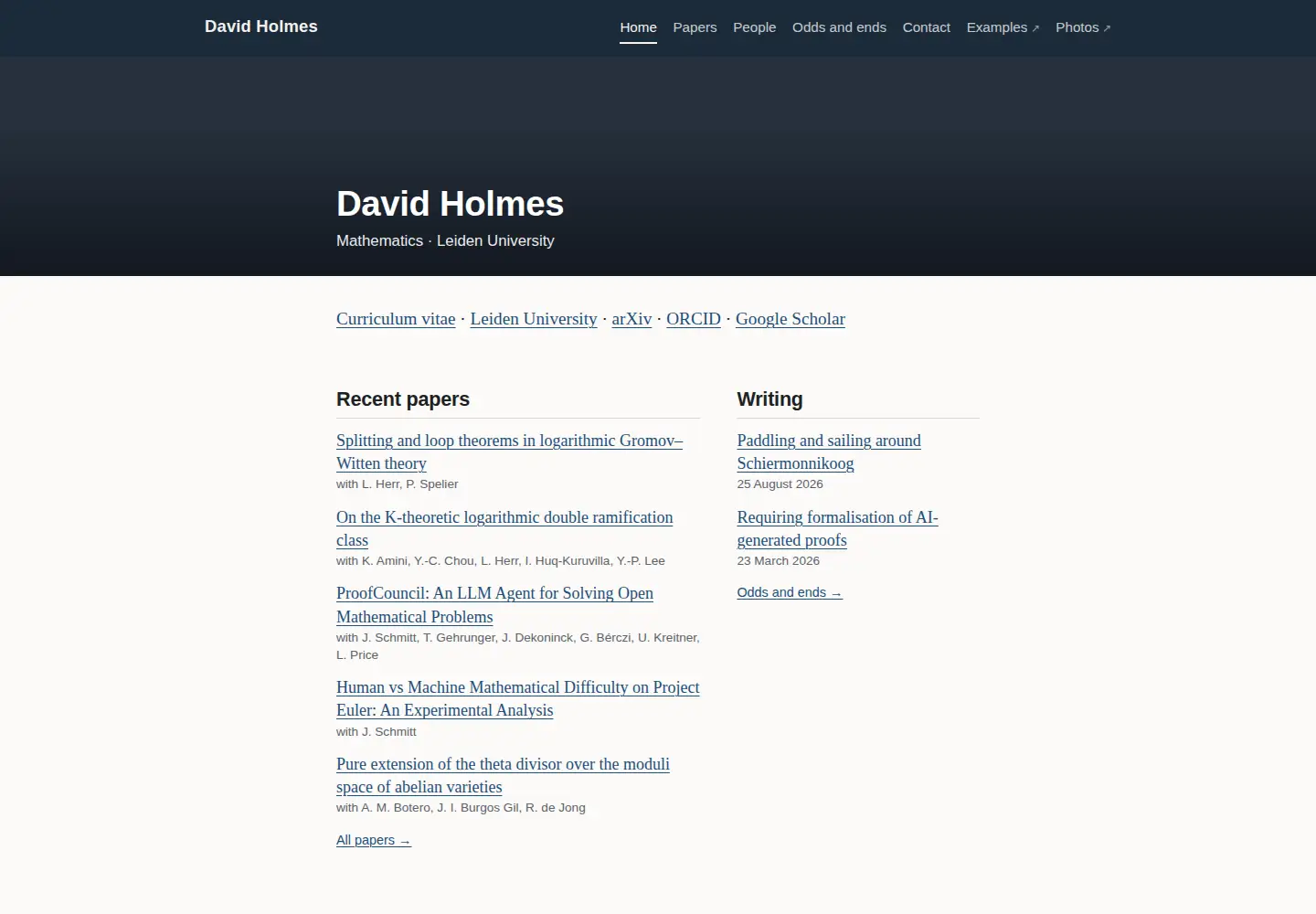 Screenshot of davidholmes.nl
