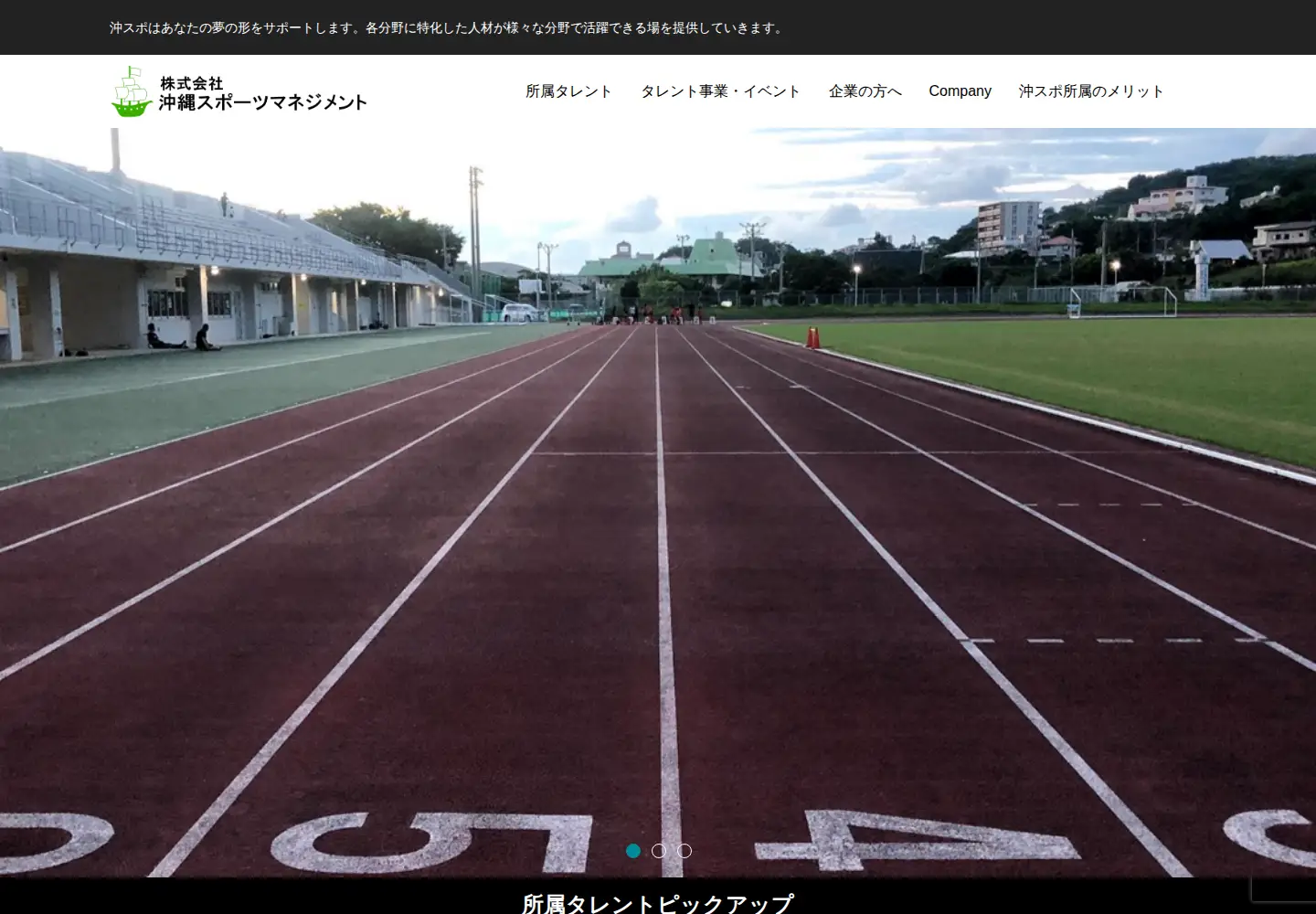 Screenshot of sports-management.okinawa