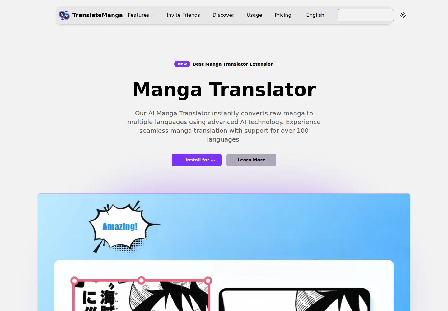 Captured homepage of translatemanga.online in the current scan