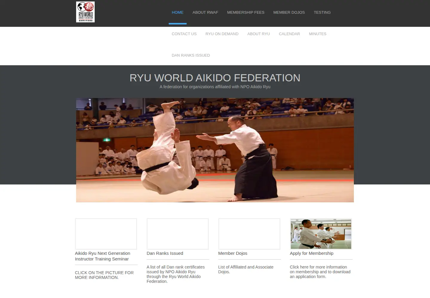 Screenshot of aikidoryu.org