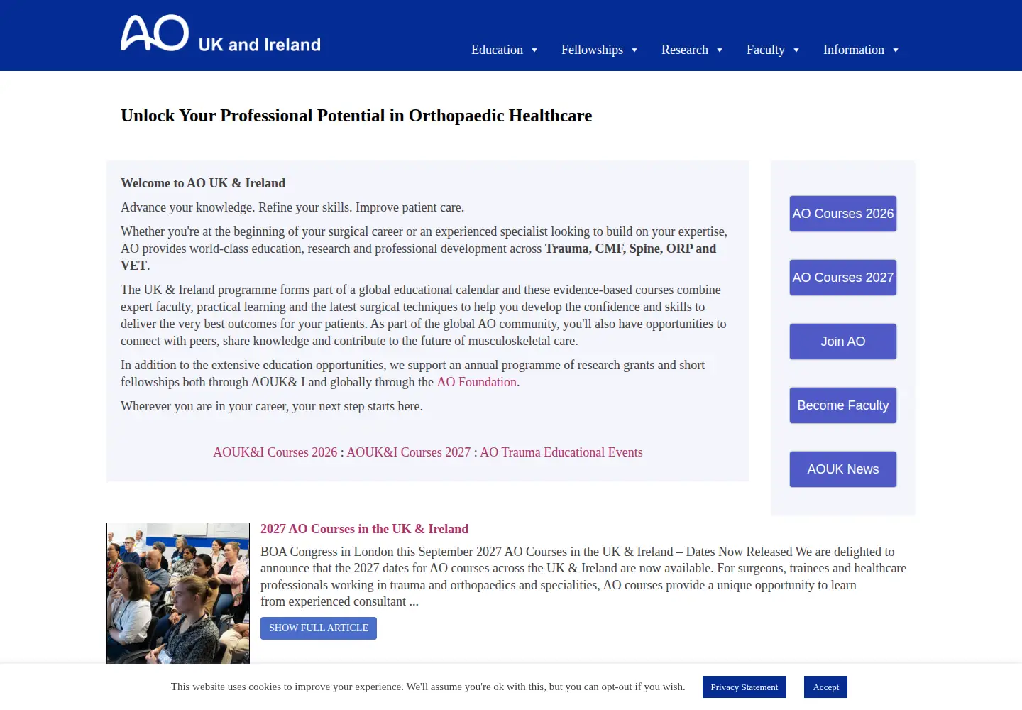 Screenshot of aouk.org