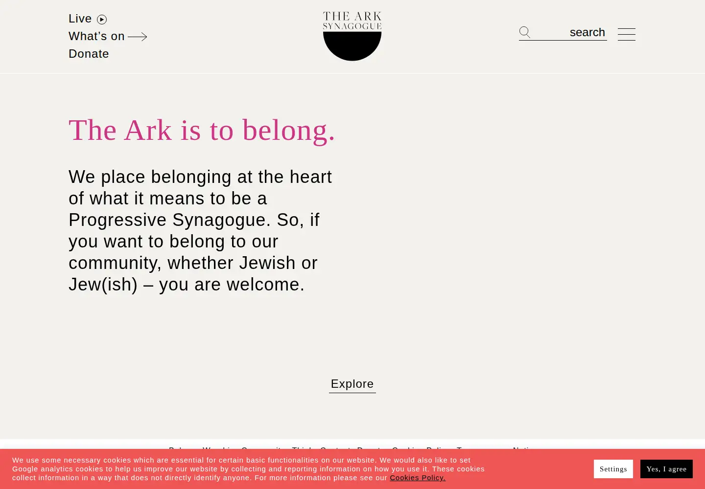 Screenshot of arksynagogue.org