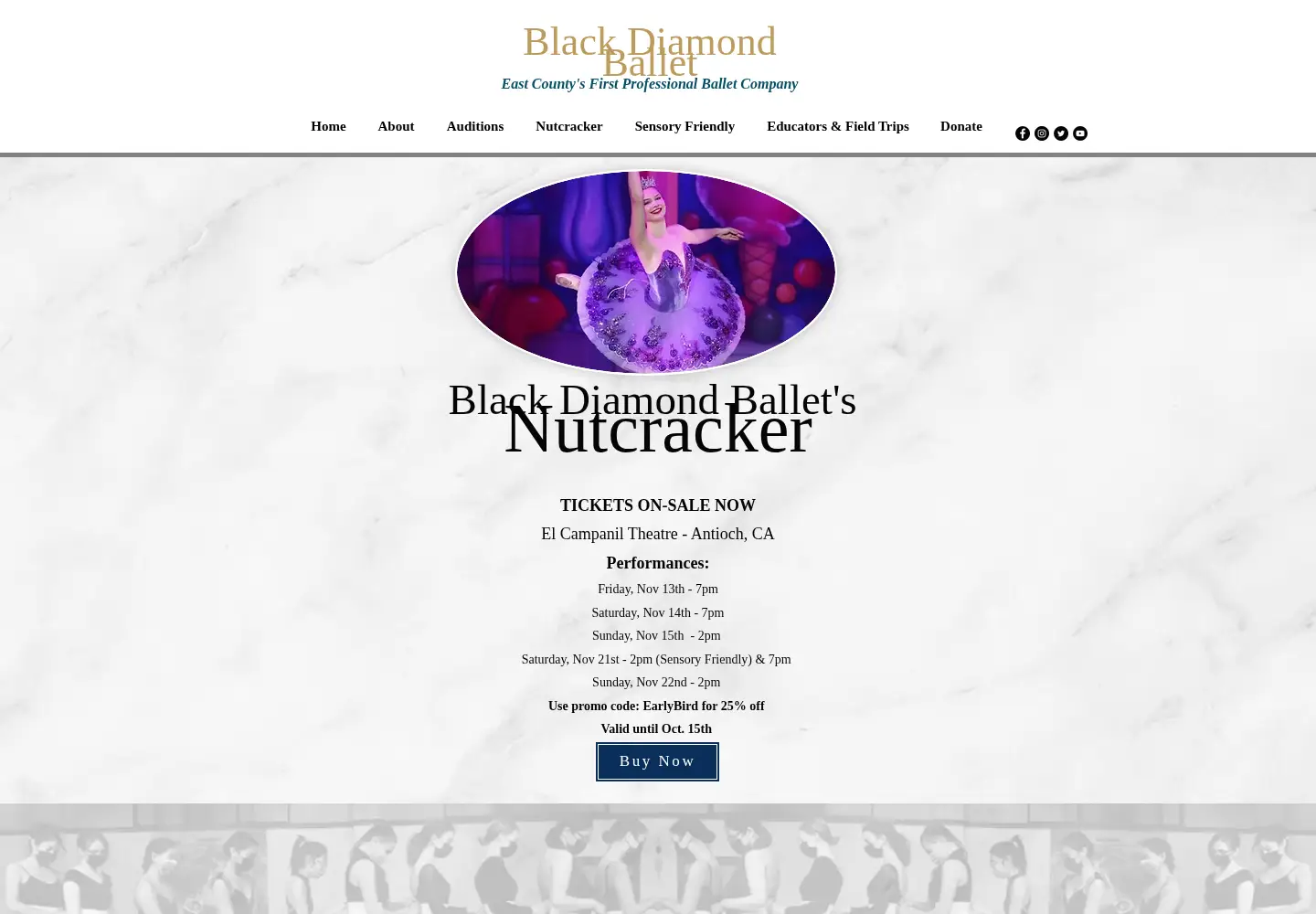 Screenshot of blackdiamondballet.org