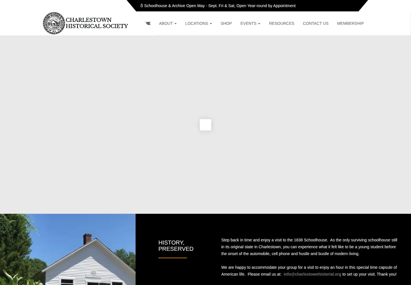 Screenshot of charlestownhistorical.org