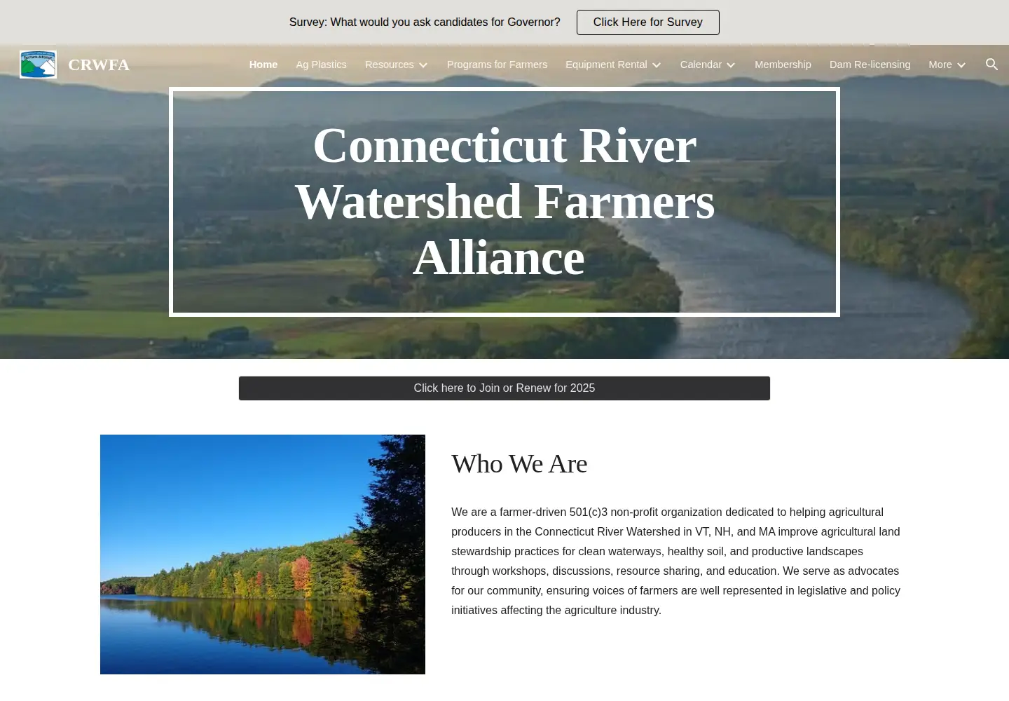 Captured homepage of crwfa.org in the current scan