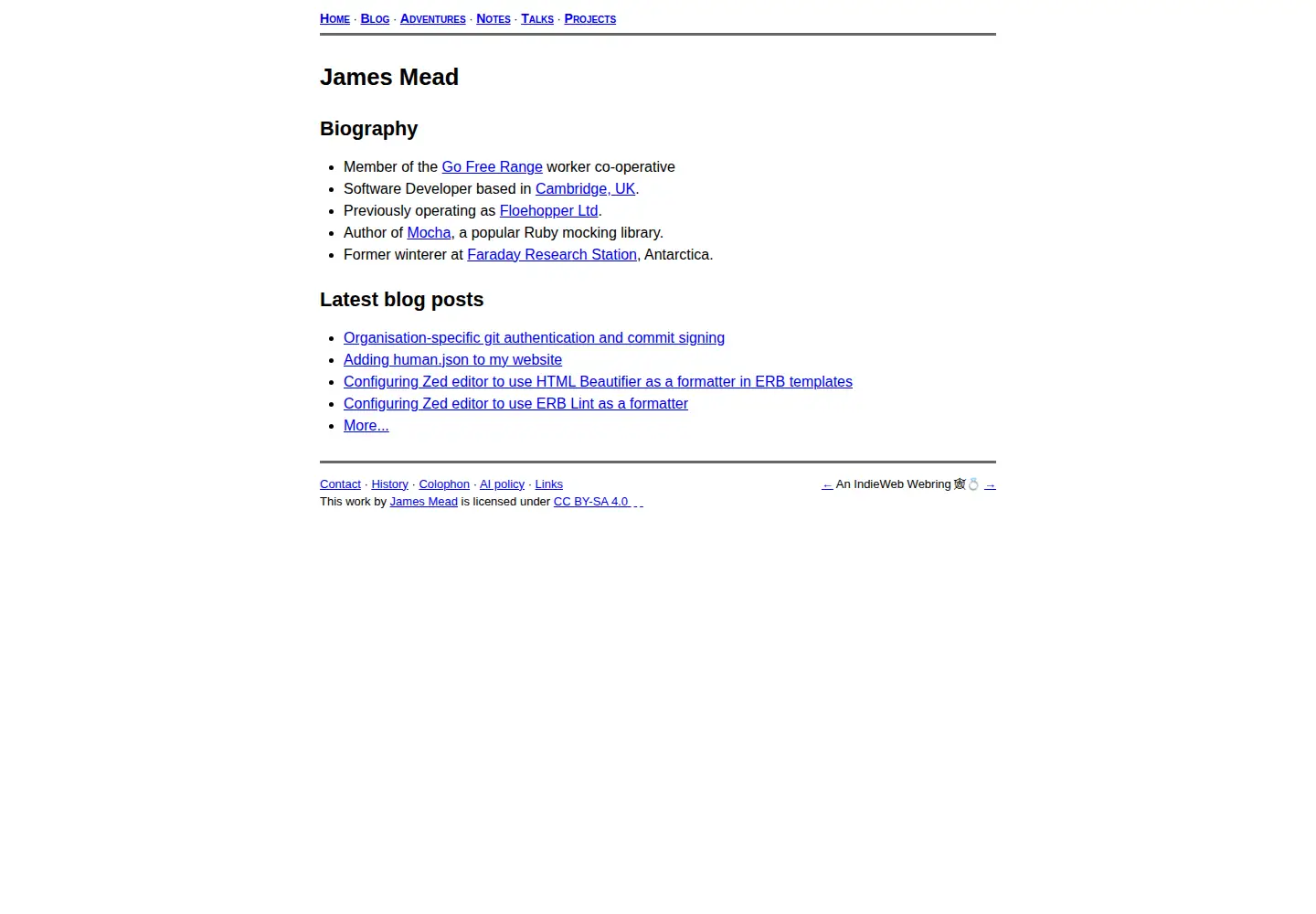 Captured homepage of floehopper.org in the current scan