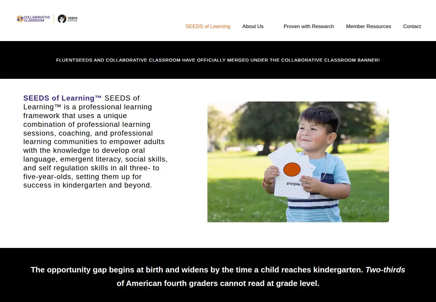 Captured homepage of fluentseeds.org in the current scan