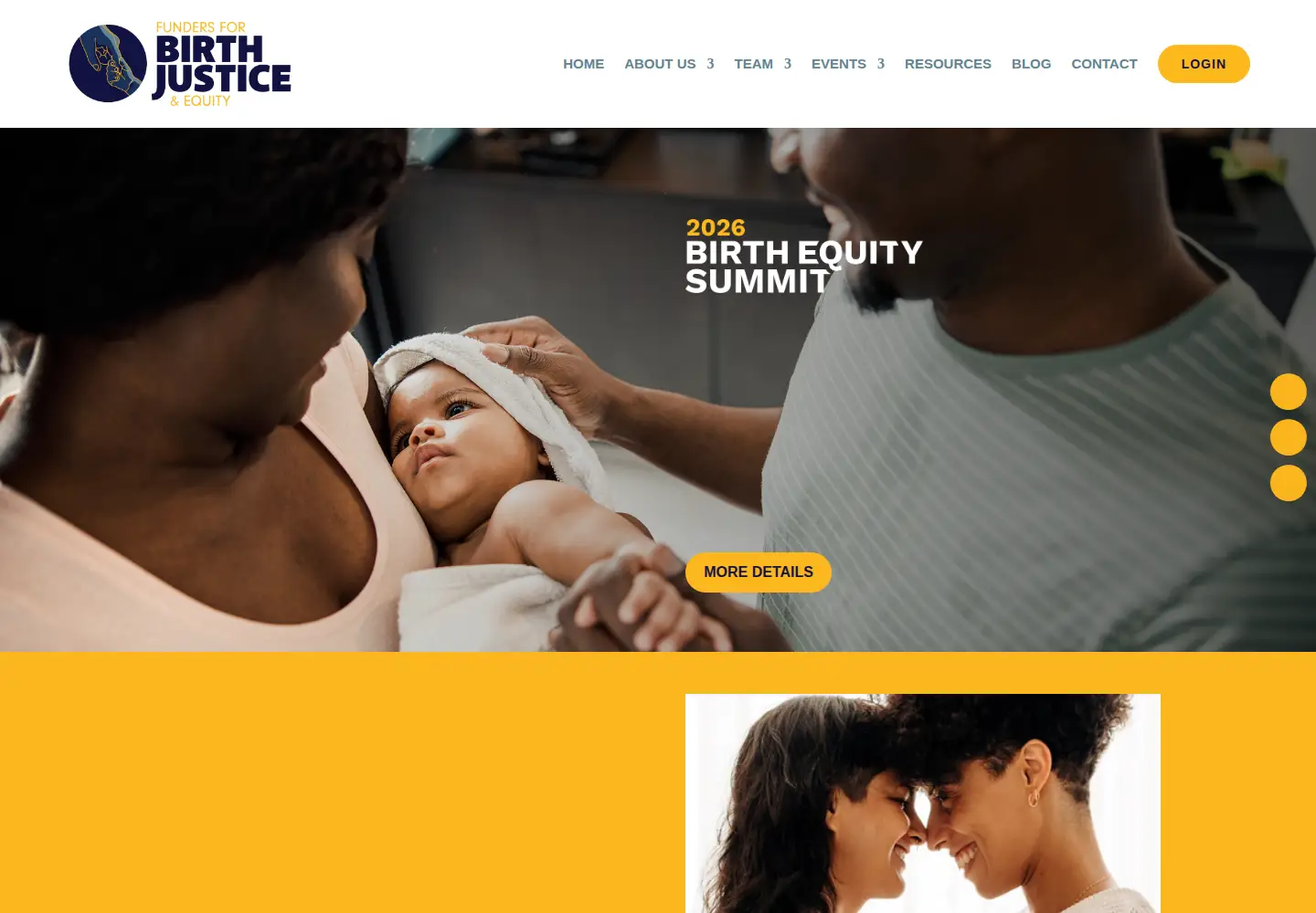 Screenshot of fundersforbirthjusticeandequity.org