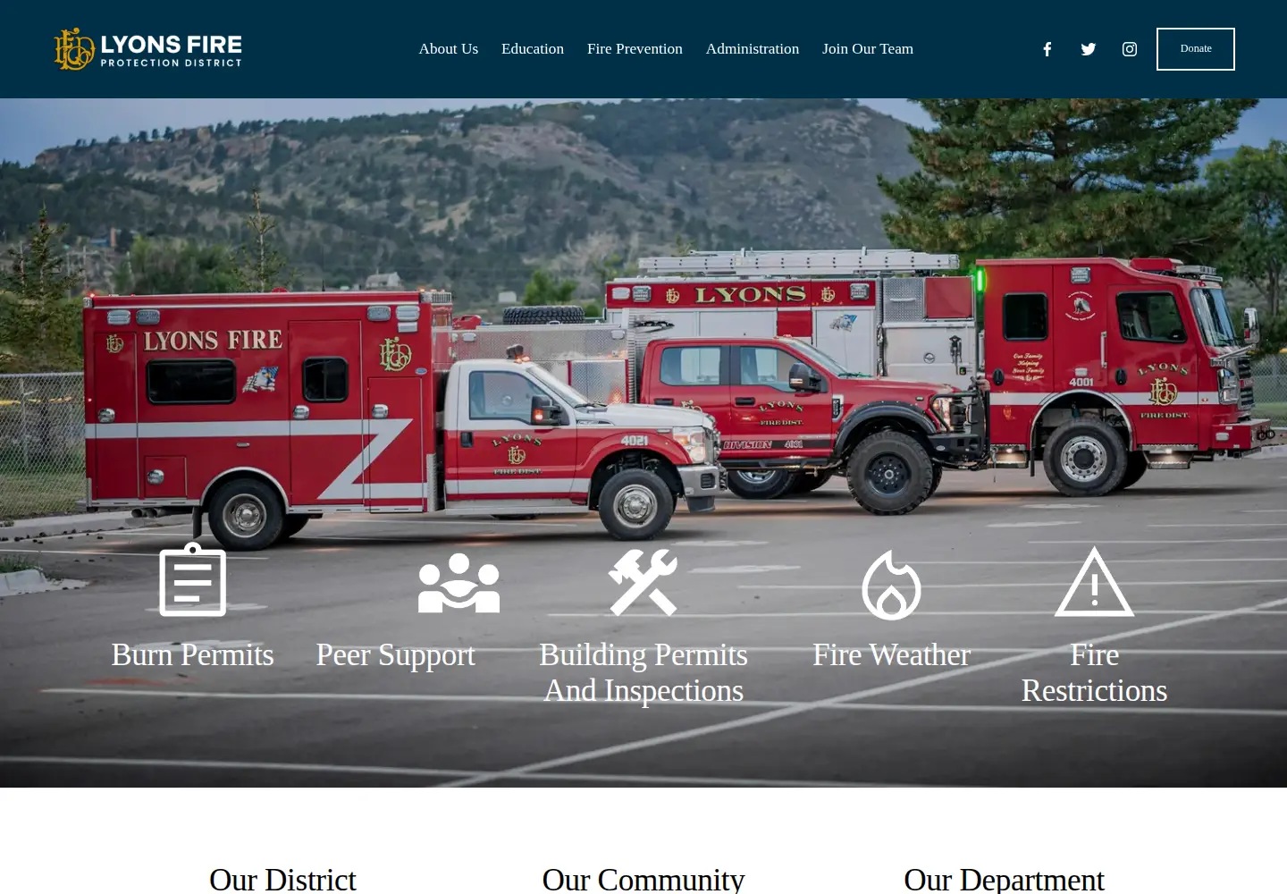 Screenshot of lyonsfire.org