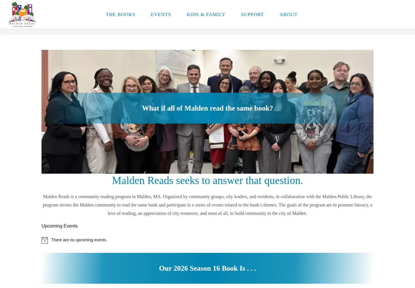 Screenshot of maldenreads.org