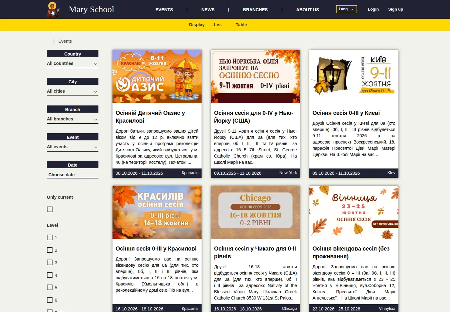 Captured homepage of maryschool.org in the current scan