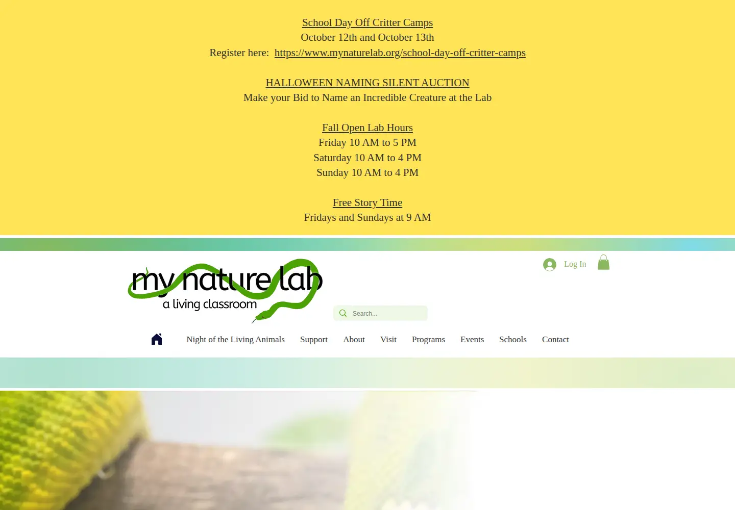 Screenshot of mynaturelab.org