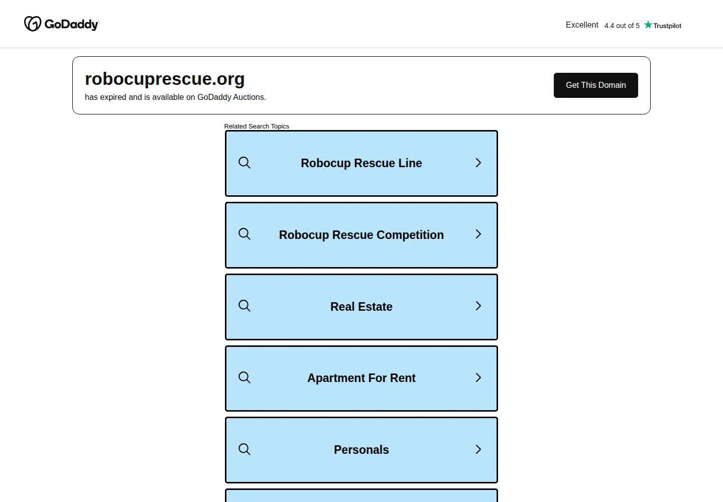 Screenshot of robocuprescue.org