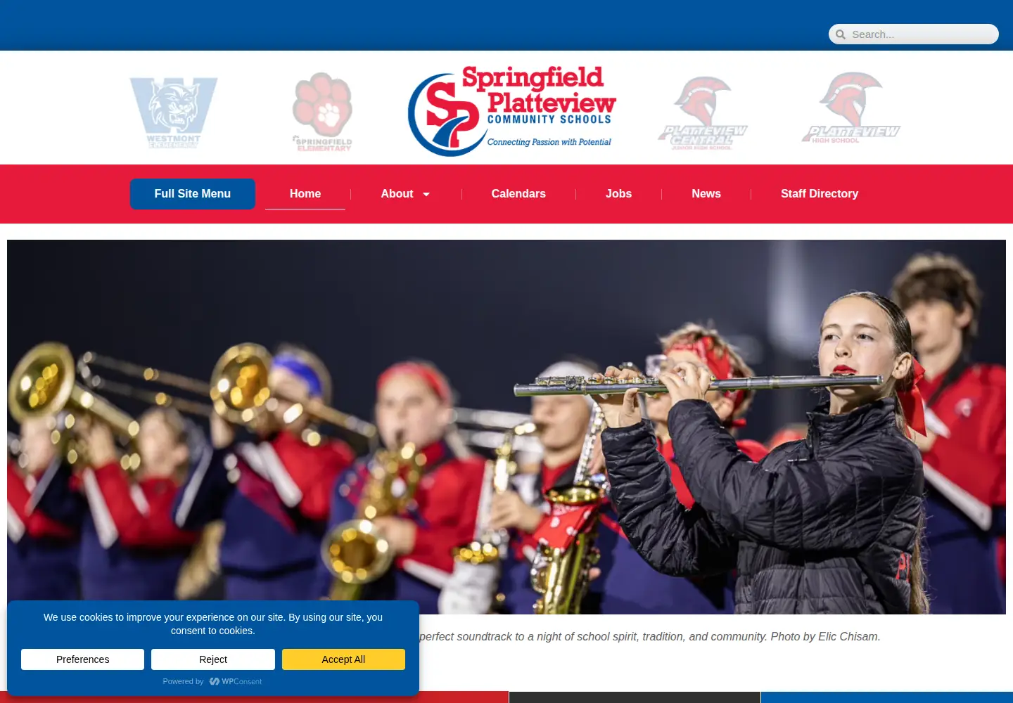 Captured homepage of spcsne.org in the current scan
