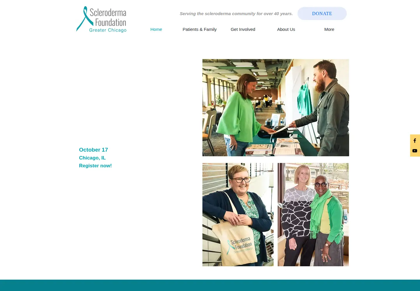 Captured homepage of stopscleroderma.org in the current scan