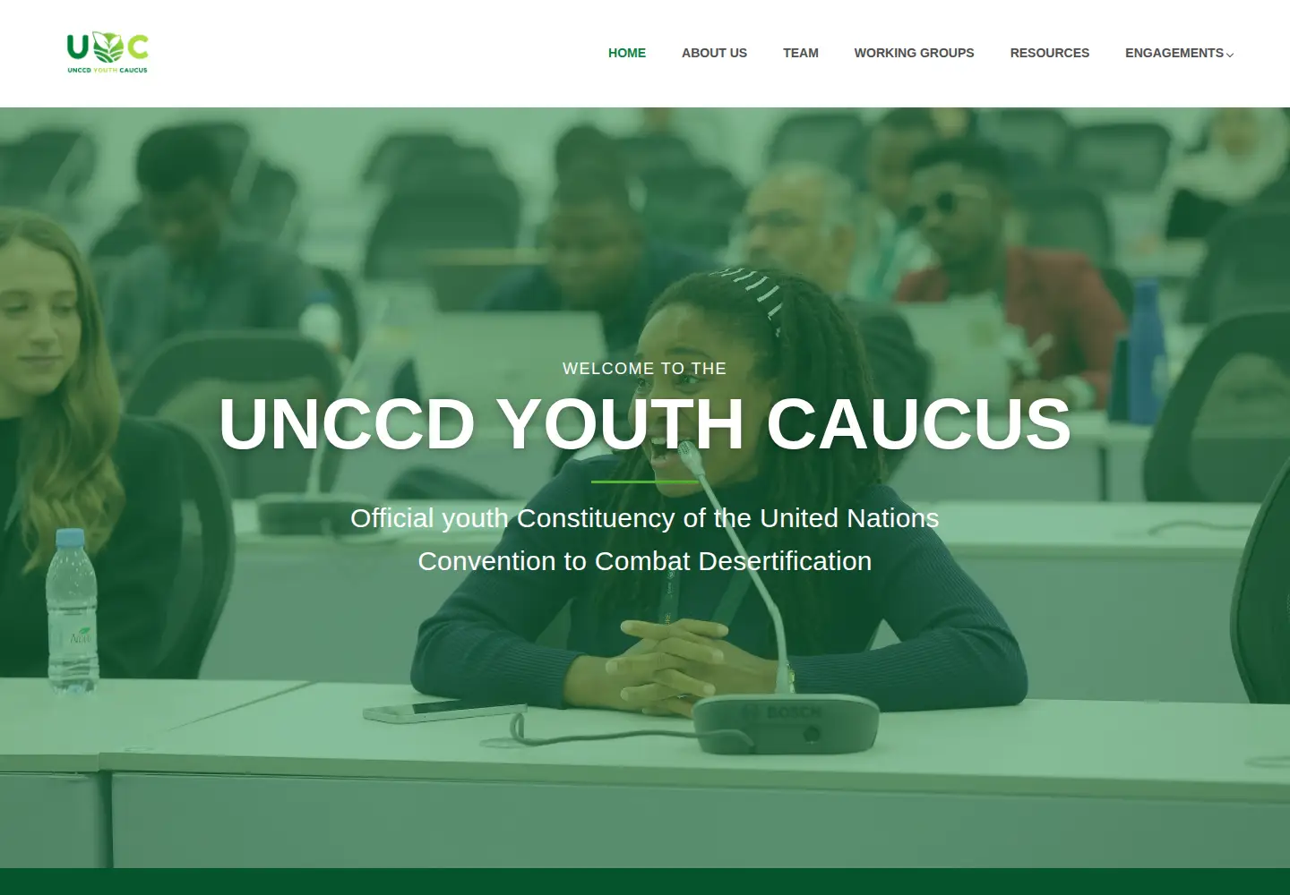 Screenshot of unccdyouthcaucus.org