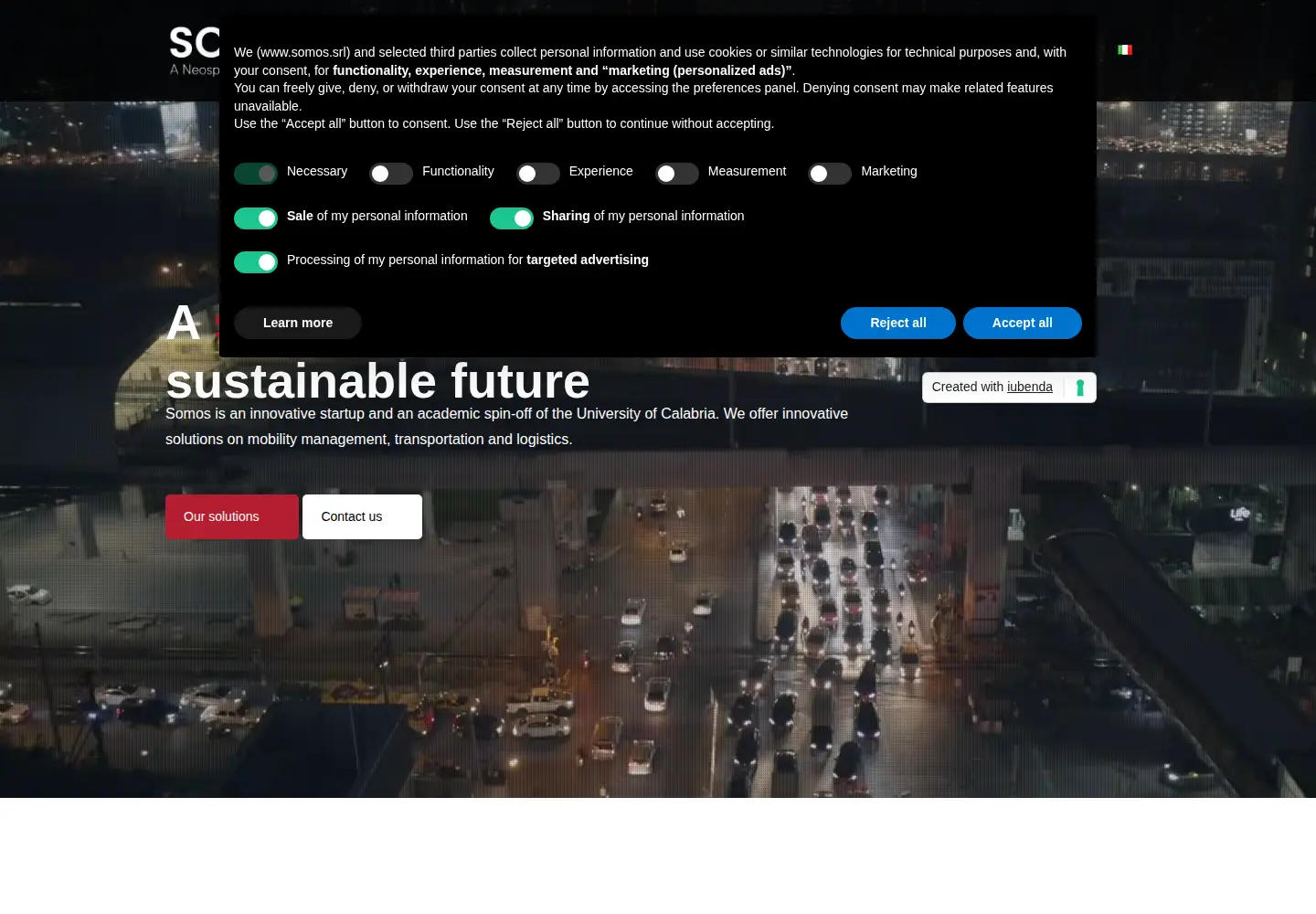 Captured homepage of somos.srl in the current scan