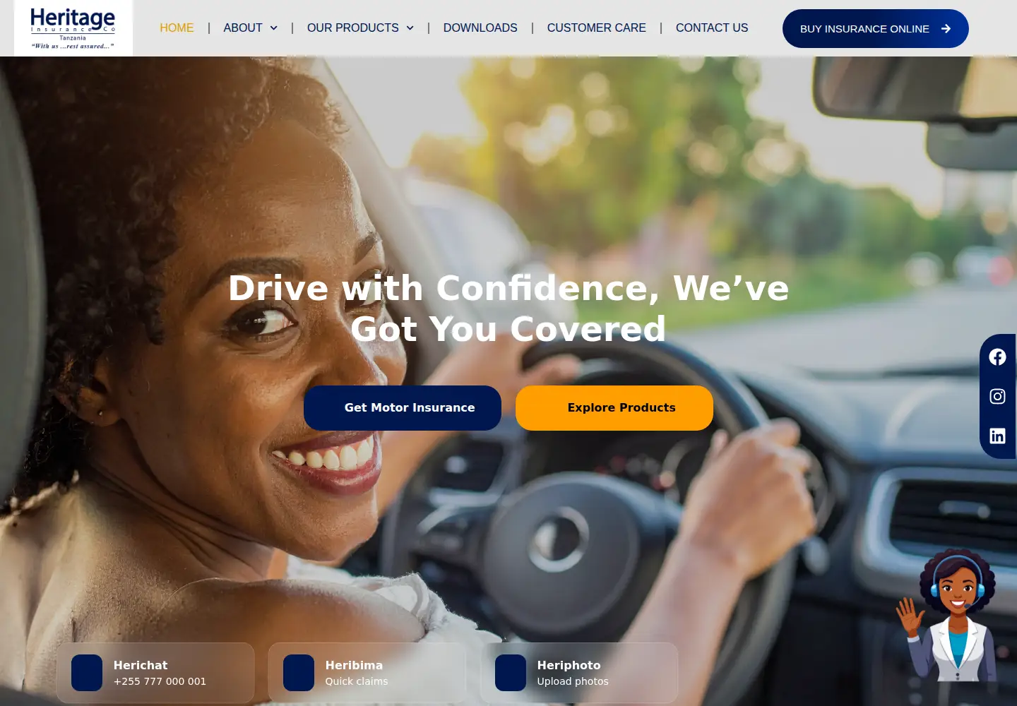 Screenshot of heritageinsurance.co.tz
