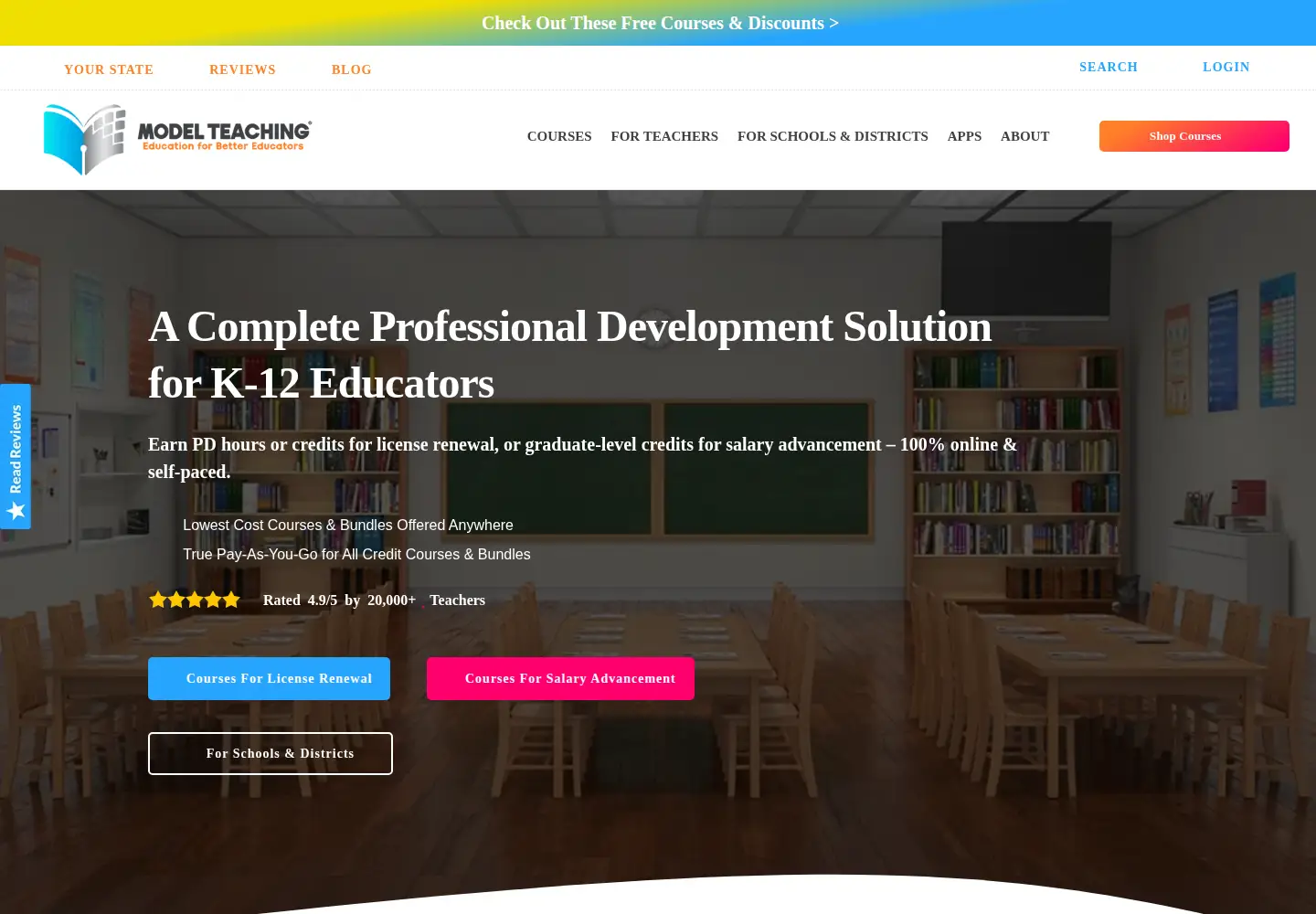 Screenshot of modelteaching.com