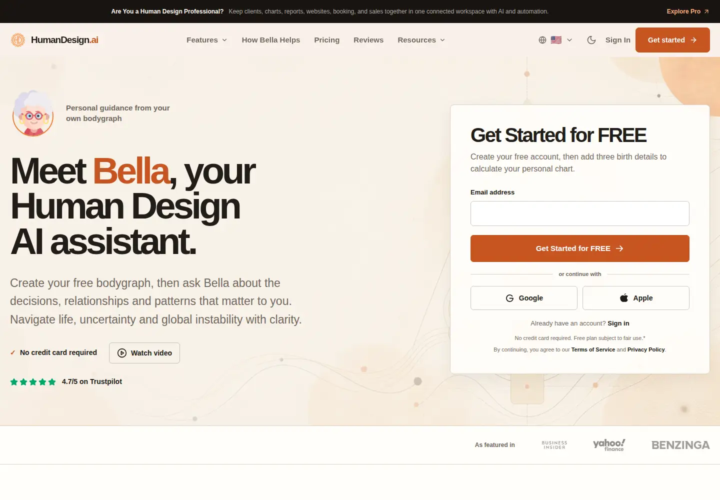 Screenshot of humandesign.ai