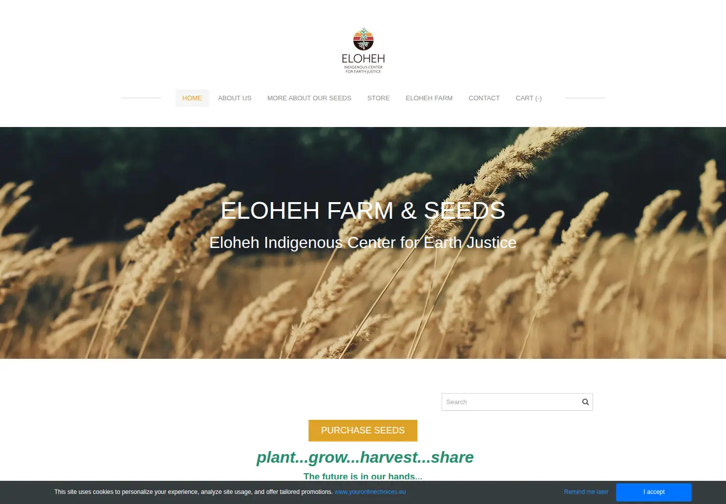 Captured homepage of elohehseeds.com in the current scan