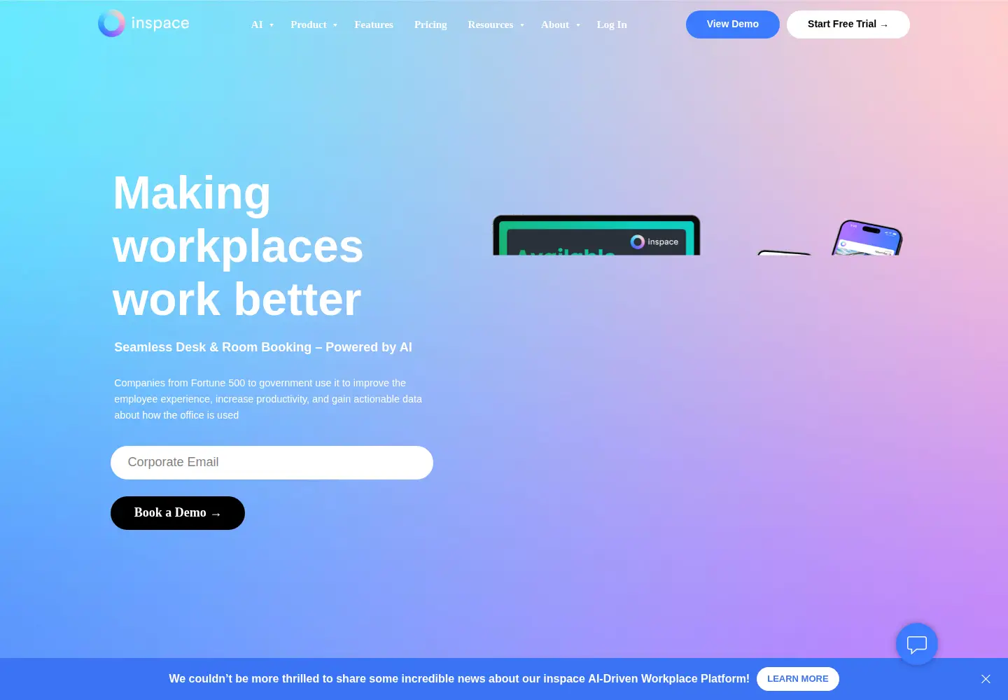 Screenshot of inspace.app
