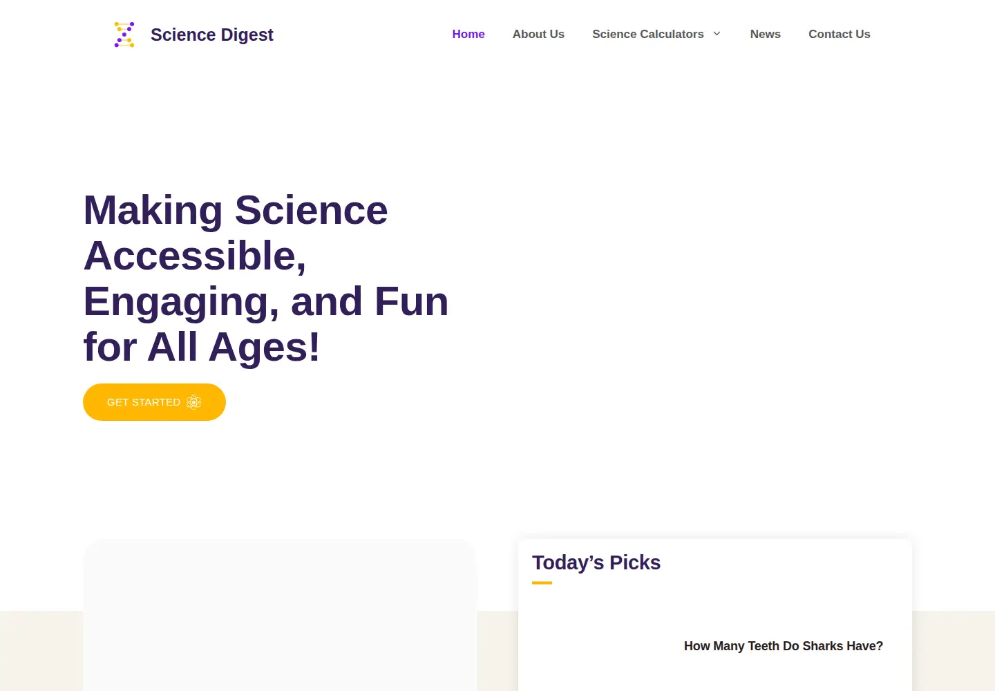 Captured homepage of sciencedigest.org in the current scan