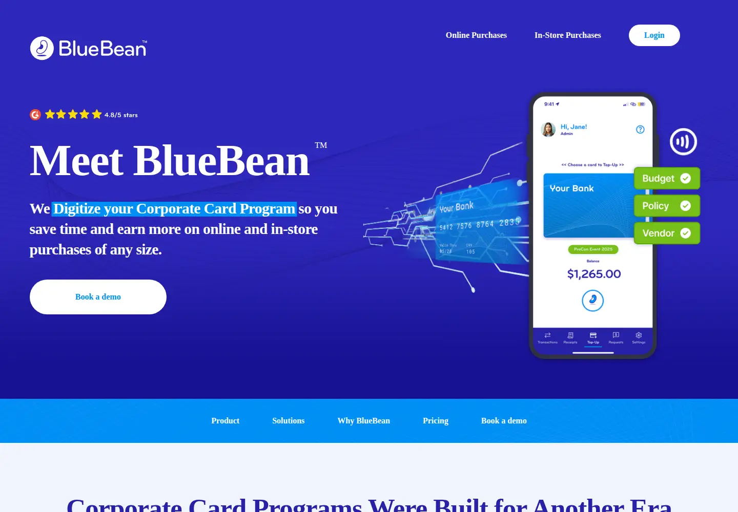 Captured homepage of bluebean.ai in the current scan