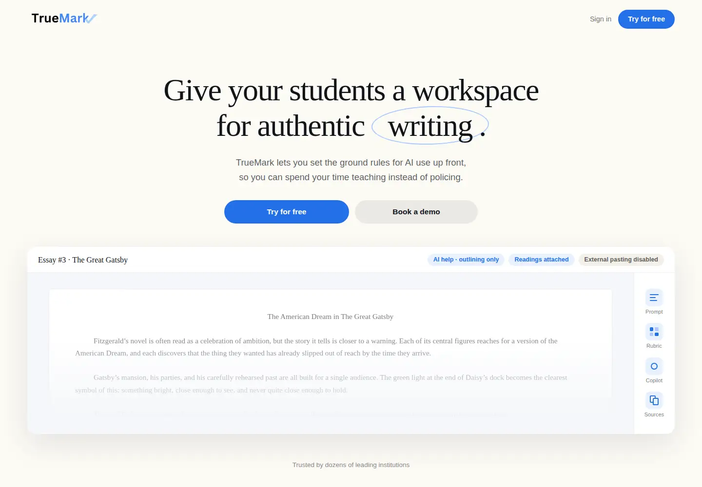 Screenshot of truemark.ai