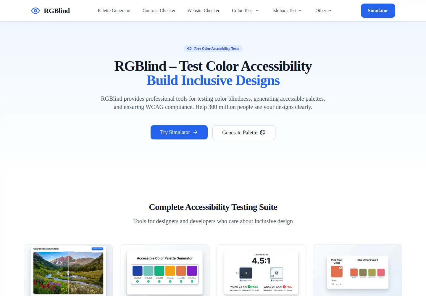 Screenshot of rgblind.com