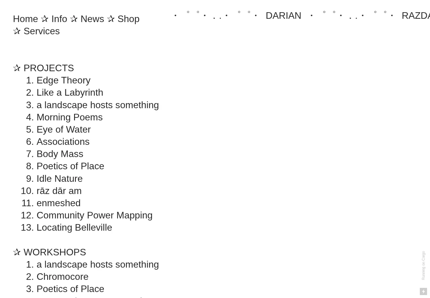 Captured homepage of darianrazdar.info in the current scan