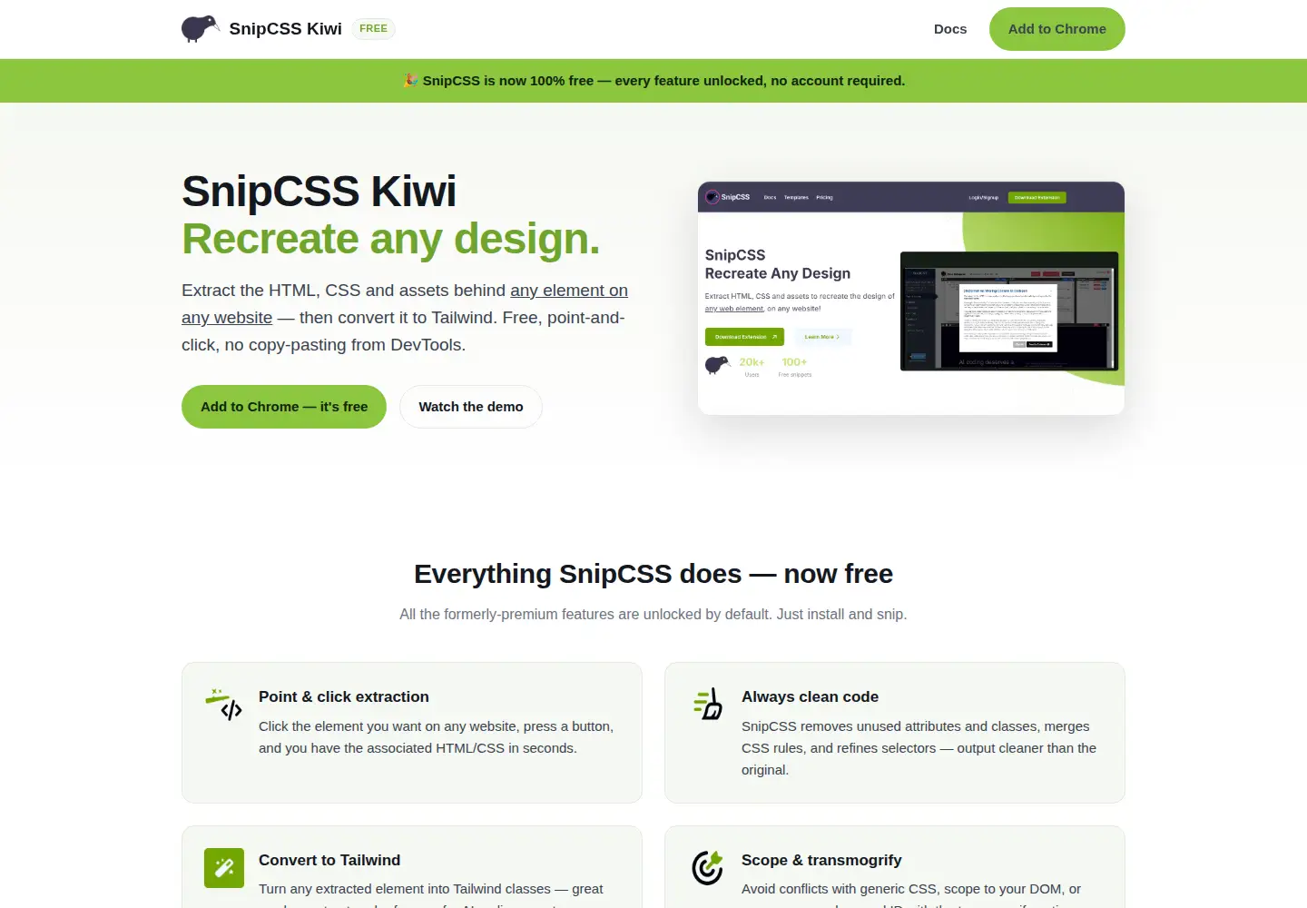 Screenshot of snipcss.com
