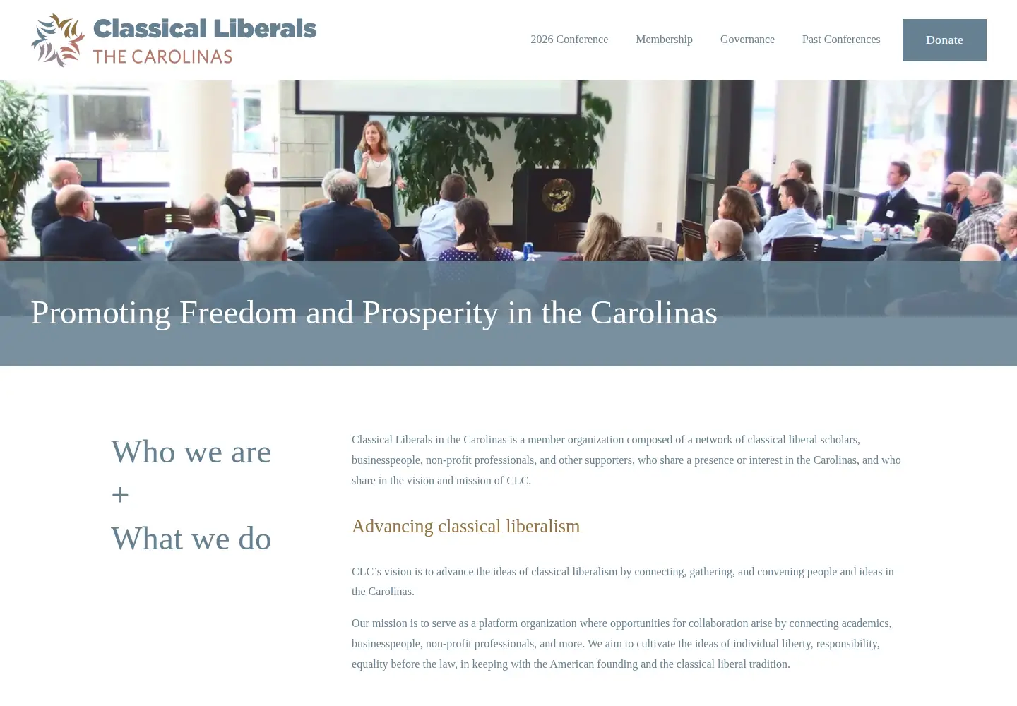 Screenshot of classicalliberals.org