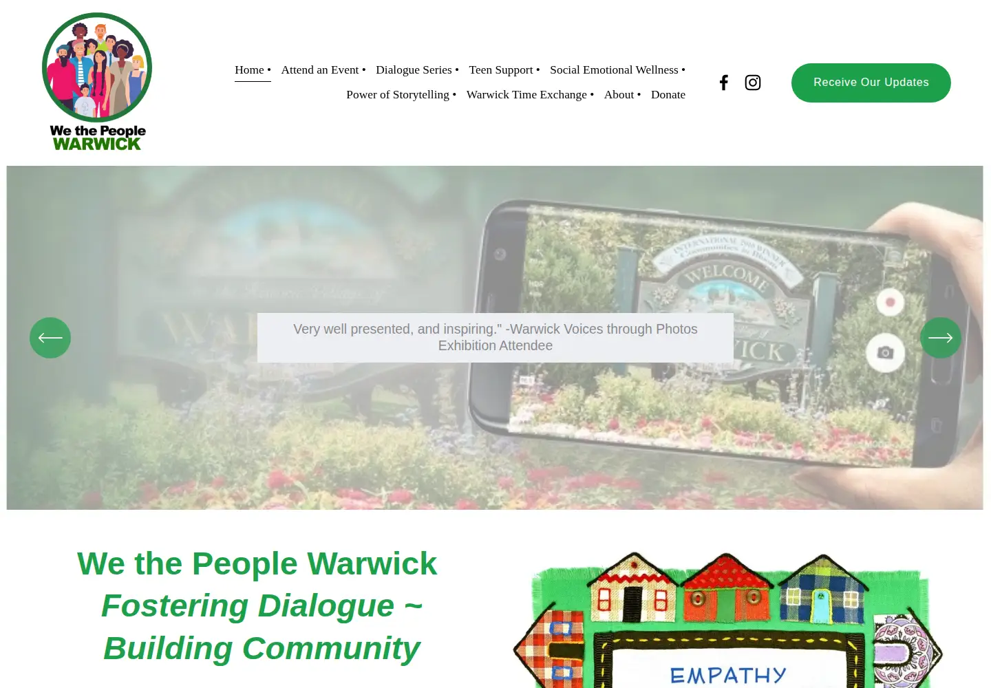 Captured homepage of wethepeoplewarwick.org in the current scan