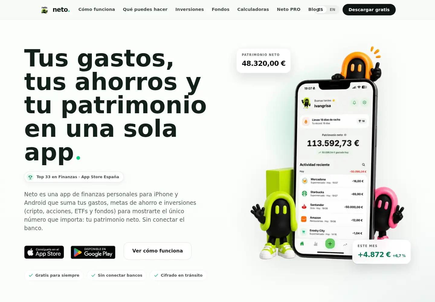 Captured homepage of netoapp.es in the current scan