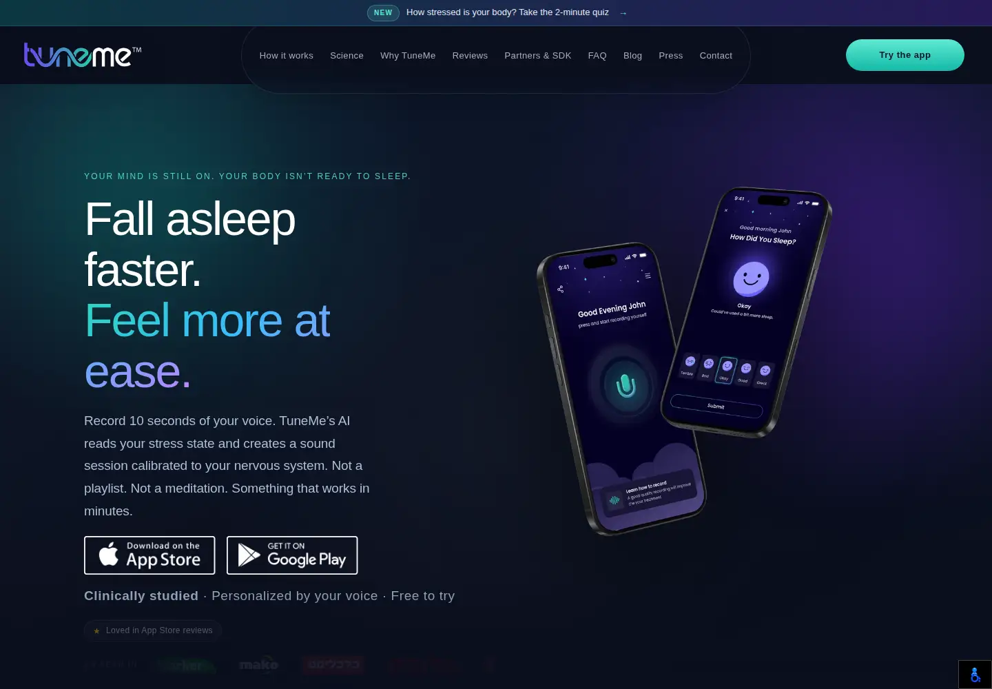 Screenshot of tuneme.io