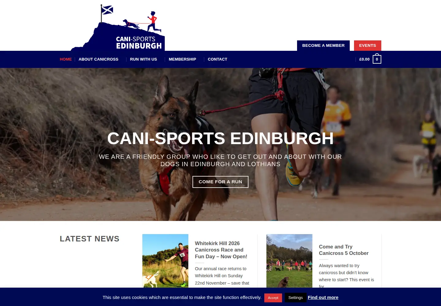 Captured homepage of canisportsedinburgh.co.uk in the current scan