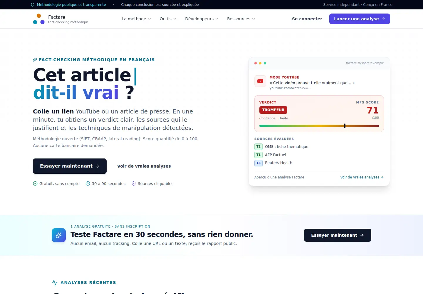 Screenshot of factare.fr