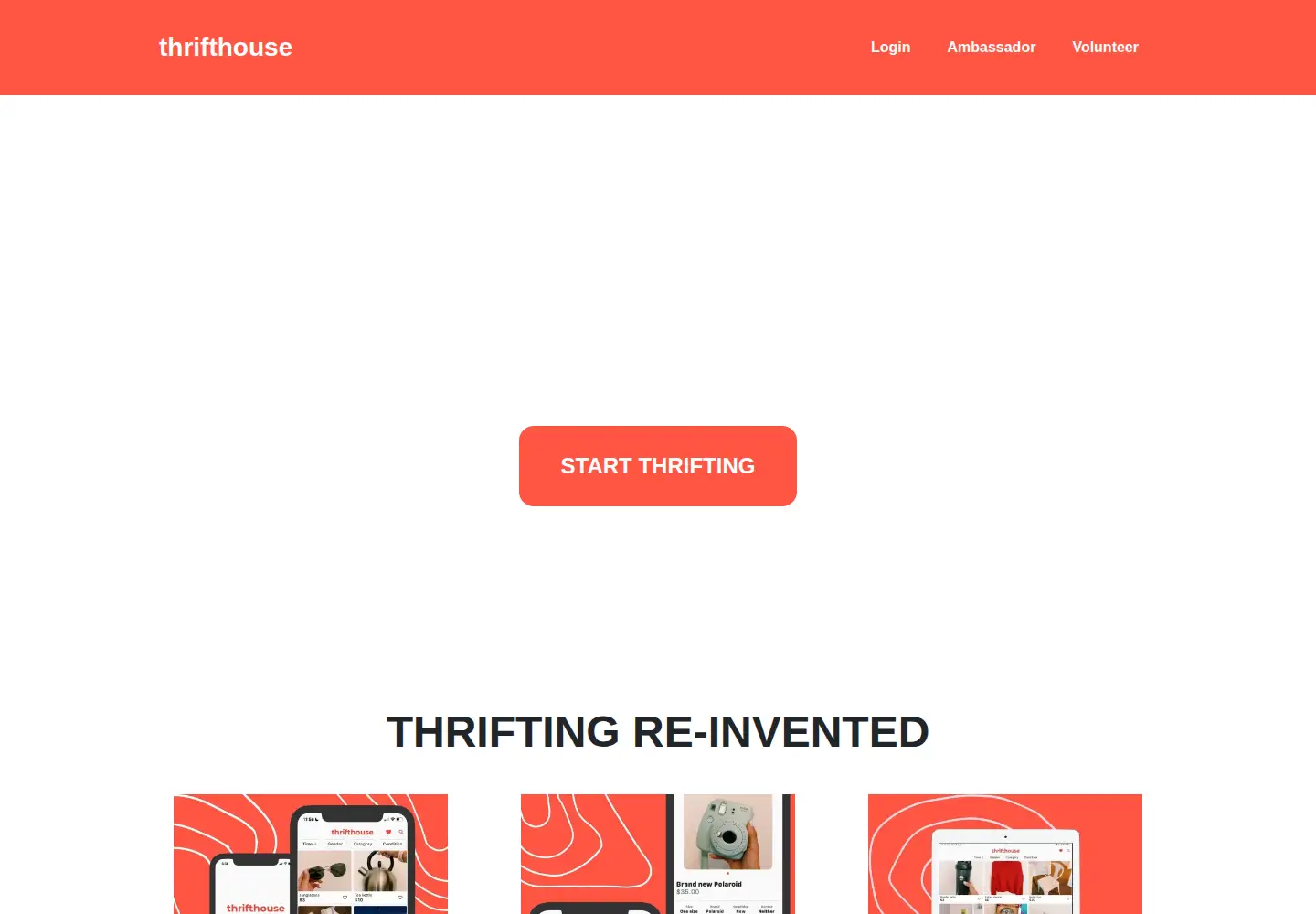 Captured homepage of thrift.house in the current scan