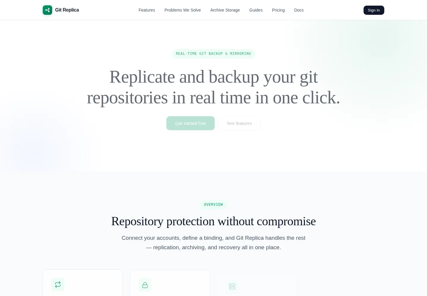 Screenshot of gitreplica.com