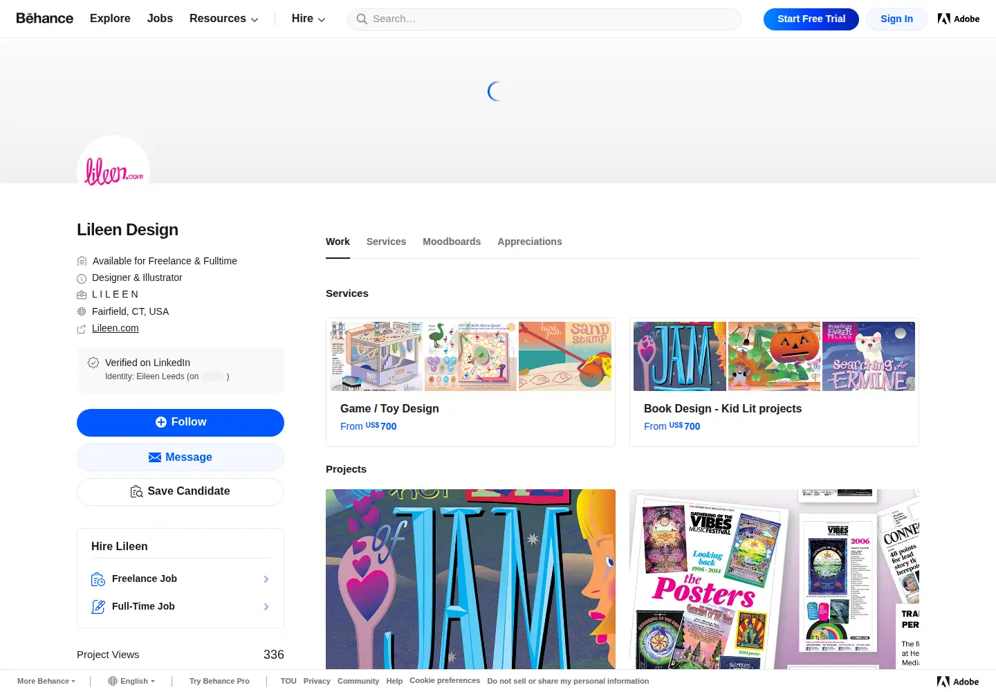 Screenshot of lileen.com