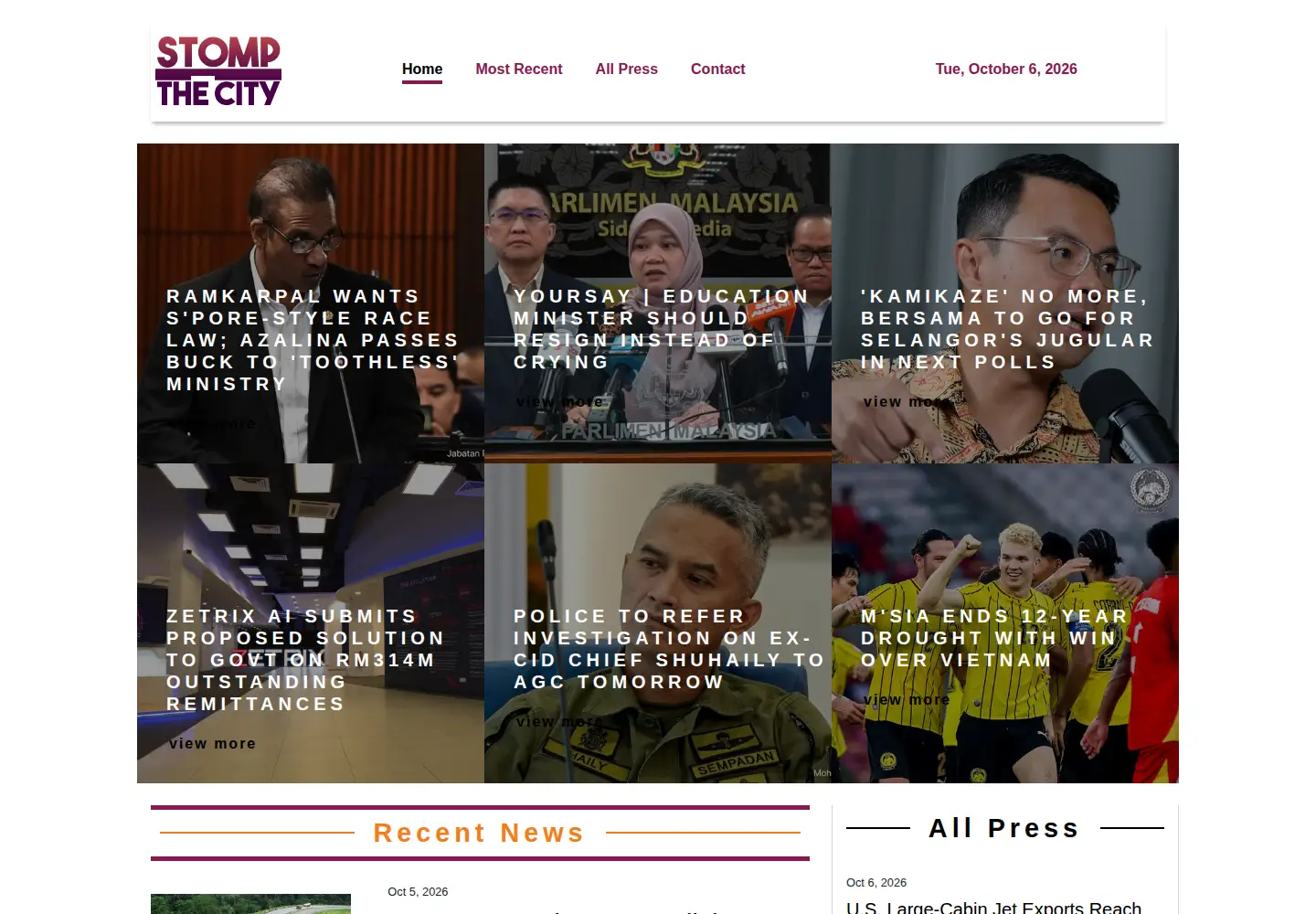 Screenshot of stompthecity.com