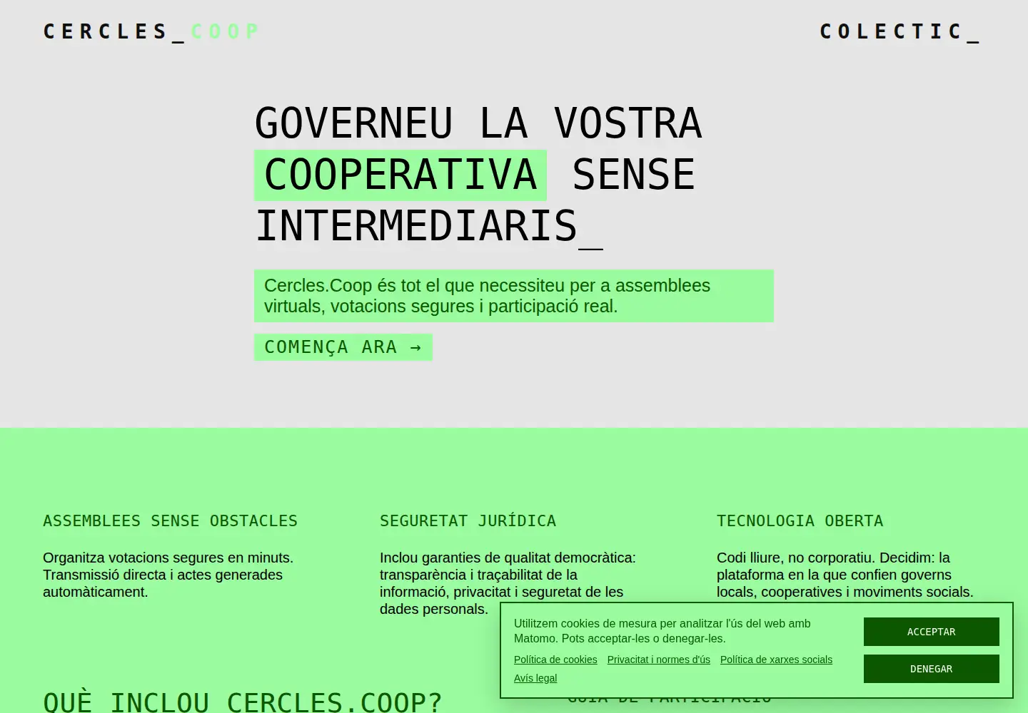 Screenshot of cercles.coop