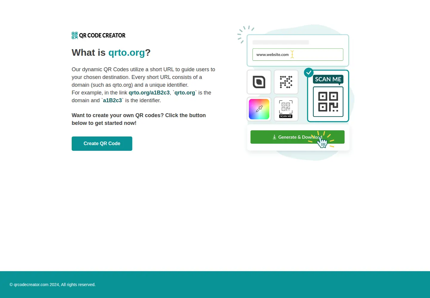 Captured homepage of qrto.org in the current scan